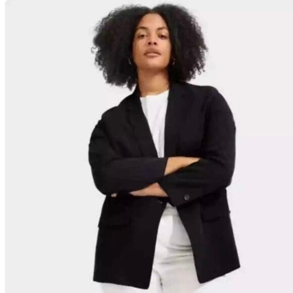 NWT: EVERLANE Black Single Button Front  The Easy Blazer Size 16 (L410) - Picture 1 of 10